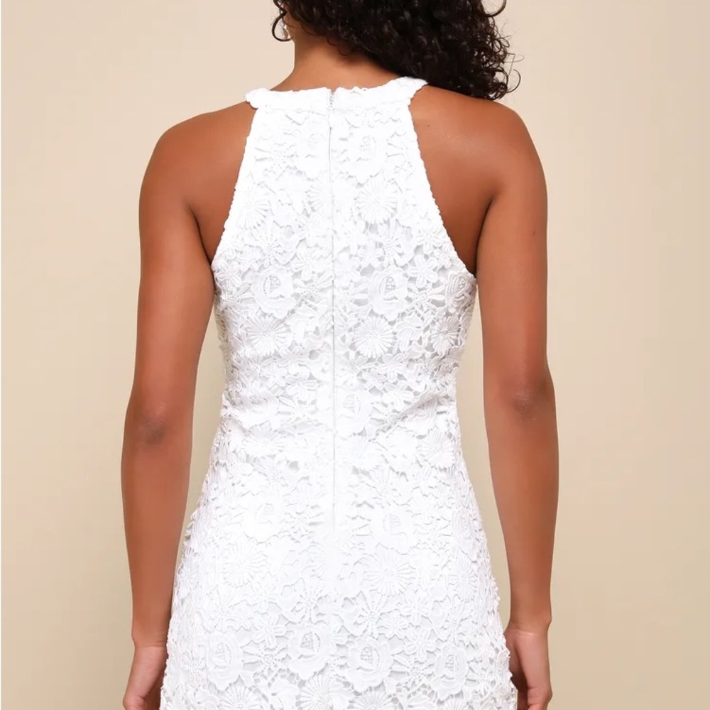 Lulu's White Halter Mini Dress - M - Picture 2 of 3